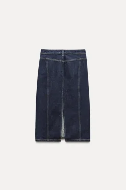 Online FALDA MIDI DENIM TRF Mujer Faldas / Shorts