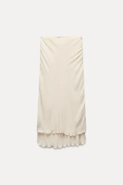 Outlet FALDA MIDI DOBLE CAPA ZW COLLECTION Mujer Faldas / Shorts