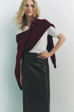 Best FALDA MIDI EFECTO PIEL Mujer Faldas / Shorts