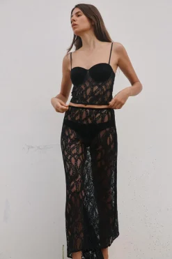 Clearance FALDA MIDI ENCAJE Mujer Faldas / Shorts