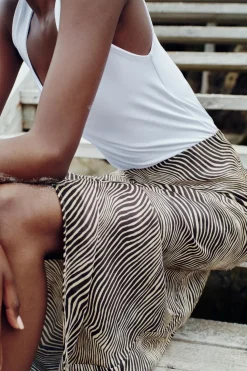 Discount FALDA MIDI ESTAMPADO ANIMAL Mujer Faldas / Shorts