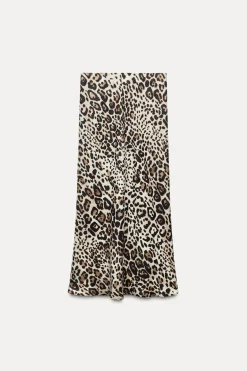 Outlet FALDA MIDI ESTAMPADO ANIMAL Mujer Faldas / Shorts