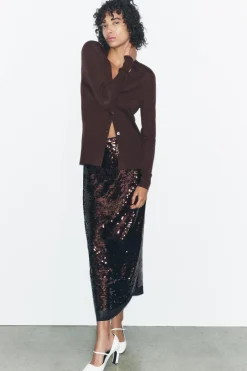 Outlet FALDA MIDI LENTEJUELAS Mujer Faldas / Shorts