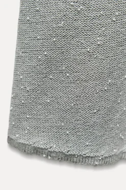 Discount FALDA MIDI PUNTO ABALORIOS Mujer Cárdigan / Jerséis|Punto