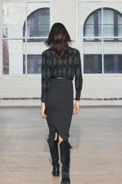 Hot FALDA MIDI PUNTO LISO Mujer Cárdigan / Jerséis|Punto