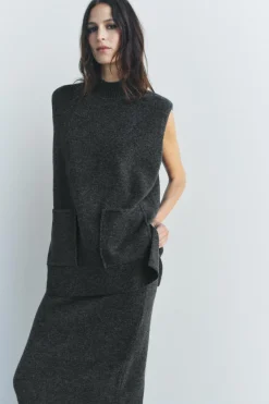 Discount FALDA MIDI PUNTO LISO Mujer Cárdigan / Jerséis|Punto