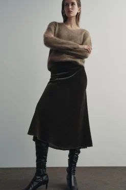 Online FALDA MIDI TERCIOPELO ZW COLLECTION Mujer Faldas / Shorts