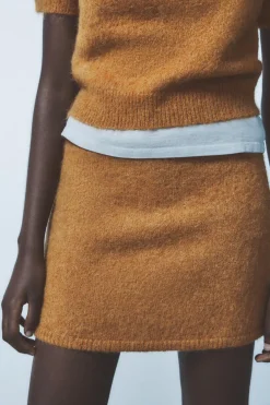 Clearance FALDA MINI CON ALPACA Y LANA Mujer Cárdigan / Jerséis|Punto