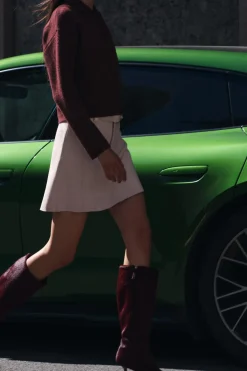 Discount FALDA MINI EFECTO ANTE Mujer Faldas / Shorts