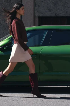 Discount FALDA MINI EFECTO ANTE Mujer Faldas / Shorts