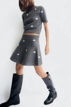 Clearance FALDA MINI PUNTO JOYAS Mujer Cárdigan / Jerséis|Punto