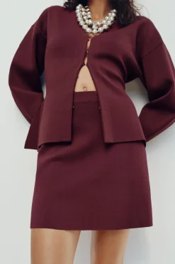 Clearance FALDA MINI PUNTO LISO Mujer Cárdigan / Jerséis|Punto