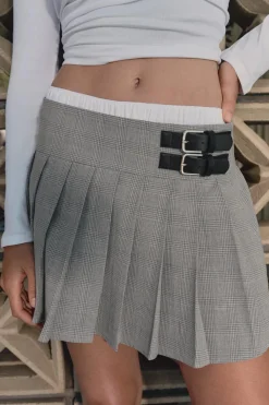 Outlet FALDA PANTALÓN TABLAS HEBILLAS Mujer Faldas / Shorts