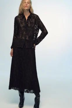 Best FALDA PLISADA MIDI DEVORÉ Mujer Faldas / Shorts