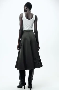 Best FALDA SATINADA BORDADOS ZW COLLECTION Mujer Faldas / Shorts