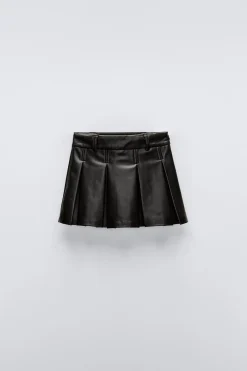 Niños ZARA 6 - 14 Años·Faldas / Bermudas<FALDA TABLAS EFECTO PIEL