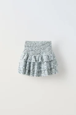 Niños ZARA 6 - 14 Años·Faldas / Bermudas<FALDA TEXTURA FLORES