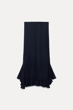 Clearance FALDA VOLANTE BAJO CON LANA Mujer Cárdigan / Jerséis|Punto