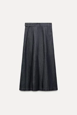 Clearance FALDA Z1975 PAREO DENIM CON LINO Mujer Faldas / Shorts