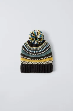 Niños ZARA 1½ - 6 Años·Accesorios|6 - 14 Años·Accesorios<GORRO PUNTO JACQUARD POMPÓN