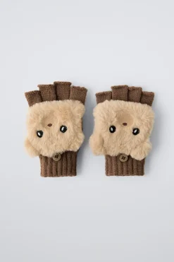 Niños ZARA 1½ - 6 Años·Accesorios|6 - 14 Años·Accesorios<GUANTES MITONES EFECTO PELO OSITO