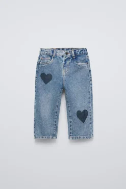 Niños ZARA 1½ - 6 Años·Jeans / Denim|6 - 18 Meses·Pantalones / Leggings<JEANS ESTAPADO CORAZONES