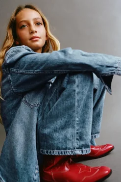 Niños ZARA 6 - 14 Años·Jeans|6 - 14 Años·Total Look<JEANS STRAIGHT BORDADO FLORES