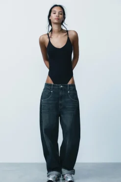 Hot JEANS TRF BALLOON TIRO MEDIO Mujer Jeans