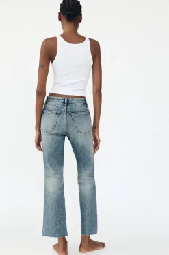New JEANS TRF CROPPED FLARE TIRO ALTO Mujer Jeans