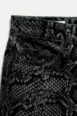 Discount JEANS TRF ESTAMPADO ANIMAL FLOCADO TIRO MEDIO Mujer Jeans