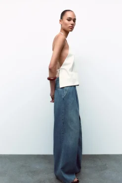 New JEANS TRF PINZAS TIRO ALTO Mujer Jeans