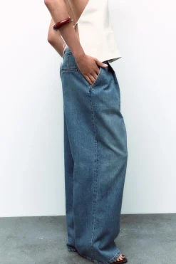 New JEANS TRF PINZAS TIRO ALTO Mujer Jeans