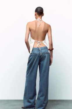 New JEANS TRF PINZAS TIRO ALTO Mujer Jeans