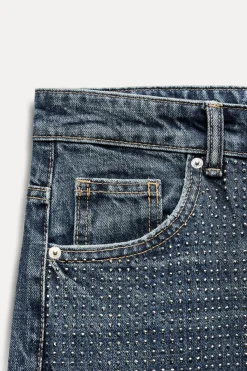 Hot JEANS TRF RELAXED BRILLOS TIRO MEDIO Mujer Jeans