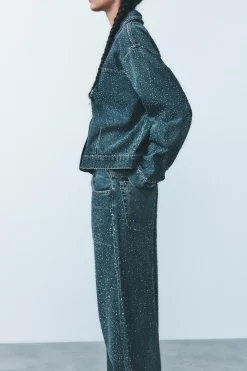 Online JEANS TRF RELAXED OVERSIZE TAPERED STRASS TIRO ALTO Mujer Jeans