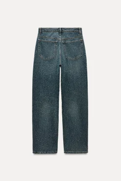 Online JEANS TRF RELAXED OVERSIZE TAPERED STRASS TIRO ALTO Mujer Jeans