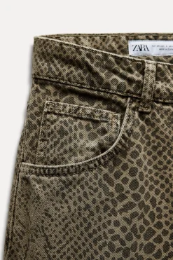 Hot JEANS TRF RELAXED OVERSIZE TAPERED ESTAMPADO ANIMAL TIRO ALTO Mujer Jeans