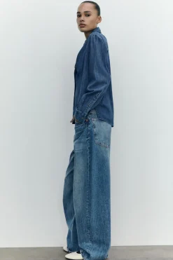 Best JEANS TRF RELAXED OVERSIZE TIRO MEDIO Mujer Jeans