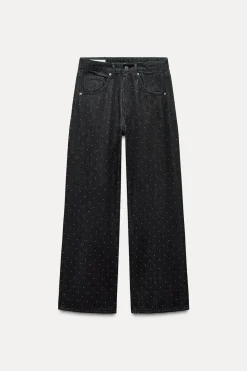 Online JEANS TRF RELAXED TACHAS TIRO MEDIO Mujer Jeans