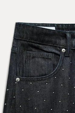 Online JEANS TRF RELAXED TACHAS TIRO MEDIO Mujer Jeans