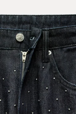 Online JEANS TRF RELAXED TACHAS TIRO MEDIO Mujer Jeans