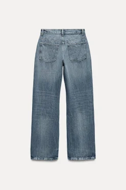 New JEANS TRF RELAXED TIRO MEDIO REMACHES Mujer Jeans