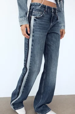 New JEANS TRF WIDE LEG BANDA LATERAL TIRO MEDIO Mujer Jeans