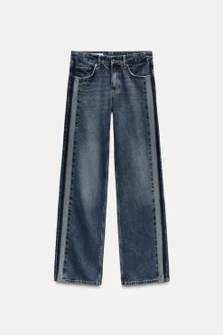 New JEANS TRF WIDE LEG BANDA LATERAL TIRO MEDIO Mujer Jeans
