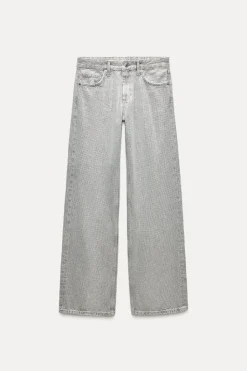 New JEANS TRF WIDE LEG BRILLOS TIRO MEDIO Mujer Jeans