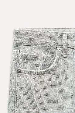 New JEANS TRF WIDE LEG BRILLOS TIRO MEDIO Mujer Jeans