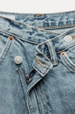 Sale JEANS TRF WIDE LEG CINTURILLA CRUZADA TIRO ALTO Mujer Jeans