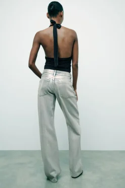 Outlet JEANS TRF WIDE LEG FOIL TIRO MEDIO Mujer Jeans