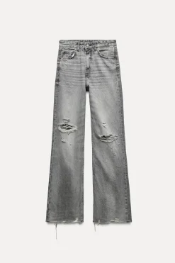 Best JEANS TRF WIDE LEG ROTOS TIRO ALTO Mujer Jeans