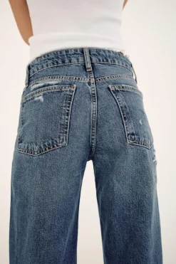Outlet JEANS TRF WIDE LEG ROTOS TIRO MEDIO Mujer Jeans